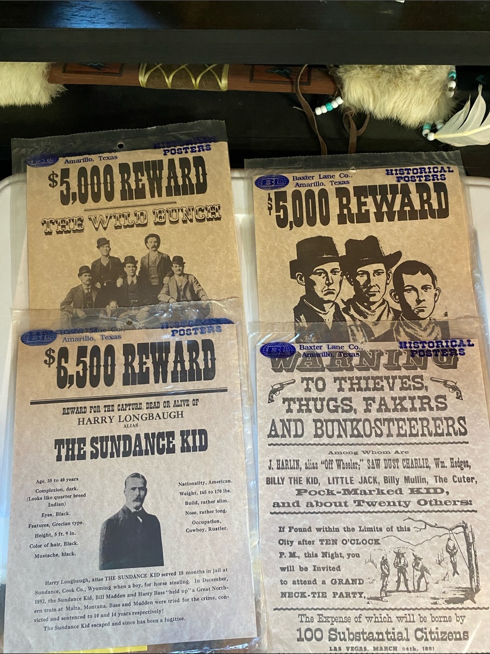 5 Historical Wanted Posters Set - Brown Vintage Western Design